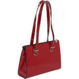 Patent Collection Top Zip Shoulder Handbag