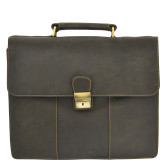 Apollo Oil Tanned Leather Briefcase With Strap and Lock