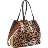 Mixed Media Leopard Tote