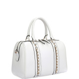 Faux Leather Medium Satchel Shoulder Bag
