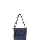 Veg Tan Leather Triple Zip Crossbody