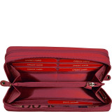 RFID Calf Double Zip Credit Card Wallet