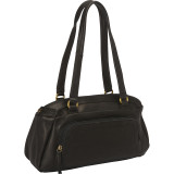 E/W Top Zip Shoulder Bag with Front Organizer