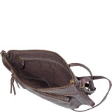Genuine Leather Crossbody Bag With Front Two Zip Pockets