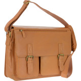 Genuine Leather Flap Messenger Bag