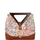 Satchel with Wooden Handle and Strap