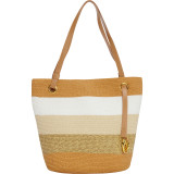 Paper Straw Lurex Stripe Small Tote