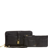 Chairroom Mixed Media Zip Around Wallet with RFID Blocking