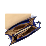 Patent Faux Leather Fold-Over Lock Tote
