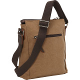 Canvas Tourist Slim Messenger Bag with Leather Accent