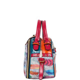 Feather Print Bowler Bag