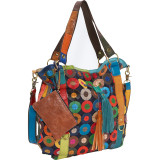 Multi-Colored Lloyd Leather Tote