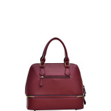 Gold-Tone Round Zipper Bottom Satchel