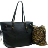2-in-1 Patent Faux Leather Trim Tote