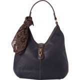 Cargo Pebble Leather Hobo with Scarf