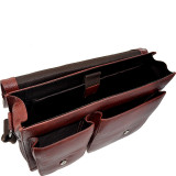 Cow Pebble Gain Leather Front 2 Buckle Mail Bag