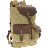 Genuine Leather/Canvas Backpack