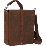 11.5" Leather Vertical Woven Messenger