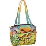 Hand Painted Triple Compartment Convertible Tote