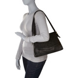 Woven Flap Leather Shoulder Bag