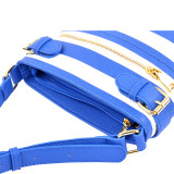Saffiano Striped Buckled Crossbody Bag
