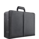 Premium Leather 16" Laptop Attaché, Hard-sided with Combination Locks