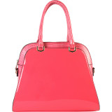 Women's Yellow Faux Leather Patent Tote Handbag