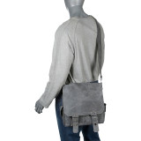 Distressed Leather Vertical Letter Size Messenger