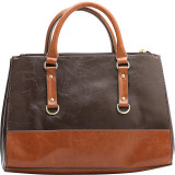 Kimberley Two-Tone Double Zipper Satchel
