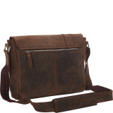 Full Grain Leather Asymmetrical Messenger Bag