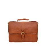 Charles Leather 15" Laptop Compatible Briefcase Work Bag