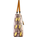 Animal Print Snap Closure Bag-in-Bag Shoulder Handbag