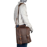 14" Leather Travel Backpack Brief