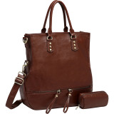 Milana Leather Tote with Coin Purse