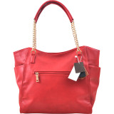 Faux Leather Chain Link Tote Bag