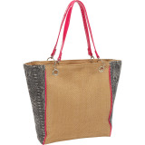 Faux Snake Paper Straw Tote