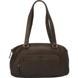 E/W Top Zip Shoulder Bag with Front Organizer