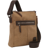 Canvas Tourist Slim Messenger Bag with Leather Accent