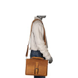 16.5" Cowhide Leather Pro Briefcase Laptop Case