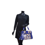 Patent Faux Leather Fold-Over Lock Tote