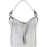 Faux Leather Zipper Closure Shoulder Handbag