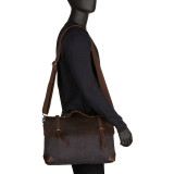 Casual Style Cowhide Leather Cotton Canvas Messenger Bag