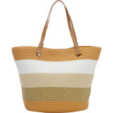 Paper Straw Lurex Stripe Tote