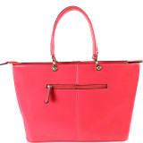 Women's Red Faux Leather Patent Tote Handbag