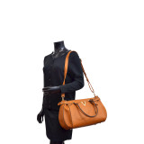 Patent Faux Leather V Shape Accent Satchel