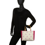 Bamboo Handle Flamingo Mini Tote