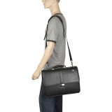 Leather Flapover Briefcase