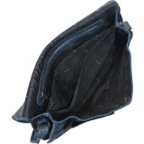 Denim Messenger Portfolio Buckled Bag