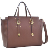 Elegant Buckle Strap Satchel
