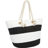 Wide Stripe Paper Straw Rope Tote